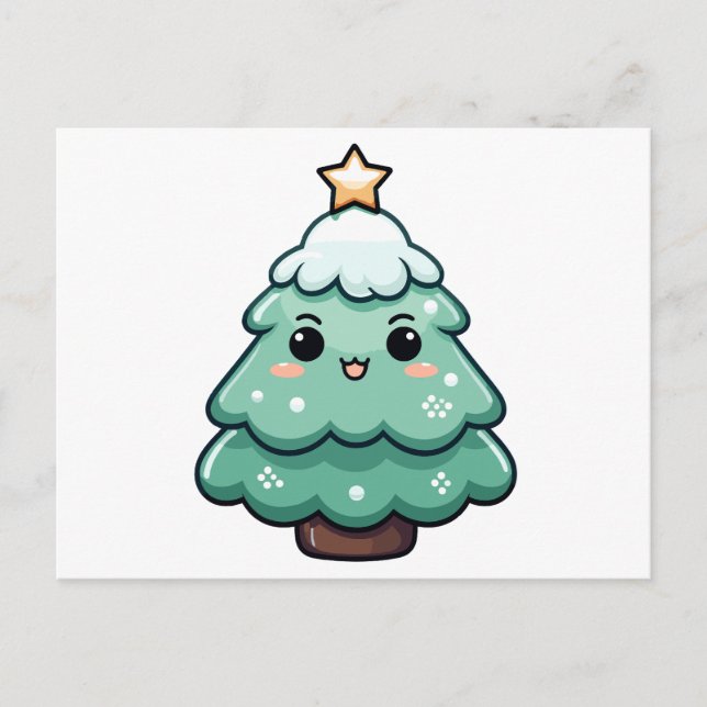 Ilustracion de árbol de navidad sonriente (Anverso)