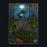Ilustracion de arte Cajun Loup Garou Rougarou<br><div class="desc">Agite el sentimiento de misterio y miedo con esta obra de arte original dibujada a mano,  que se pone en tela de juicio. Esta criatura Rougarou o Loup-Garou (Cajun French),  situada en un canje de Luisiana espeluznante,  acecha por la noche. ¡Cuidado!</div>