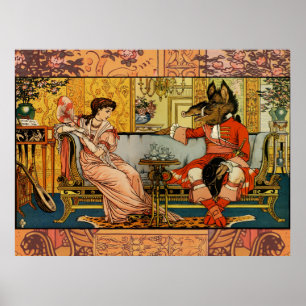 Ilustración de arte clásico de La Bella y la Besti