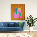 Ilustracion de arte de Cactus en el desierto del B<br><div class="desc">Poster de Ilustracion de arte de Cactus en el desierto colorido del Boho</div>