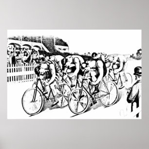 ilustracion de arte de carrera en bicicleta de los
