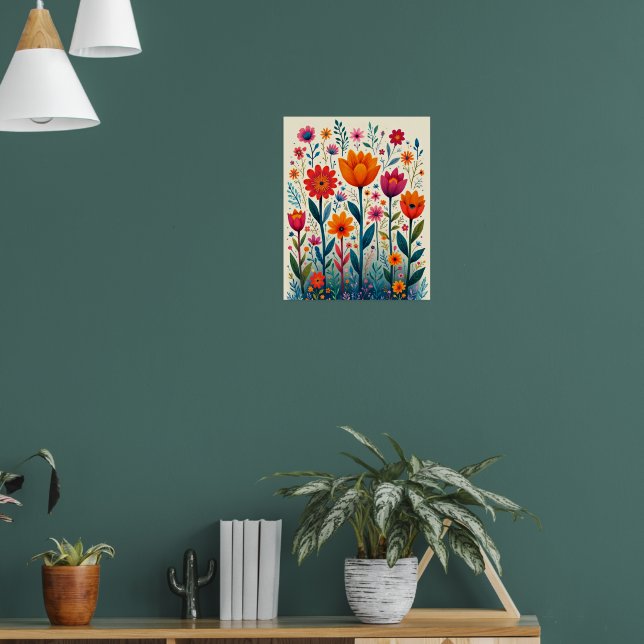 Ilustración de arte de flores coloridas, (Salón 1)