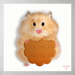Ilustración de arte de galleta de hámster lindo.