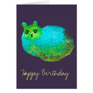 Ilustracion de arte de gato gordo azul