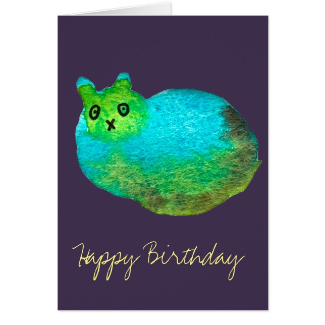 Ilustracion de arte de gato gordo azul (Frente)