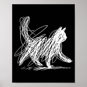 Ilustración de arte de gato minimalista