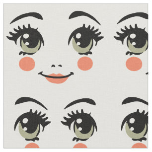 ilustracion de arte de la cara de muñeca de tela f