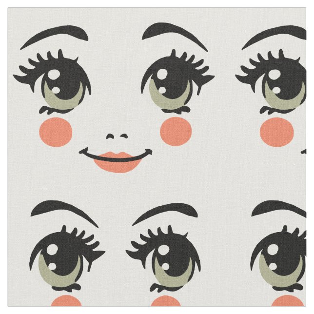 ilustracion de arte de la cara de muñeca de tela f (De cerca)