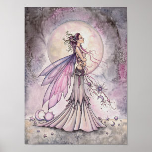 Ilustracion de arte de la fantasía de hadas morada
