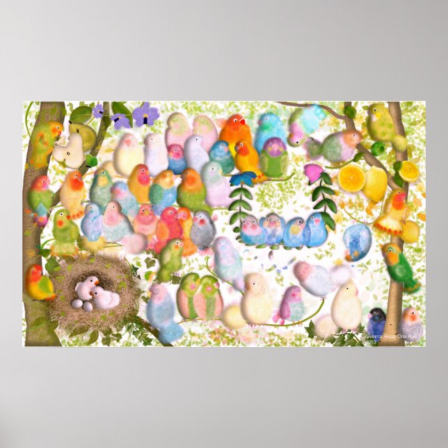 Ilustracion de arte de Lovebirds por Gemma Orte De (Frente)