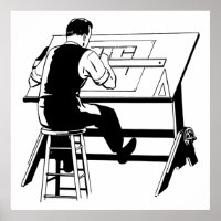 Ilustracion de arte de mesa de dibujo de ingeniero