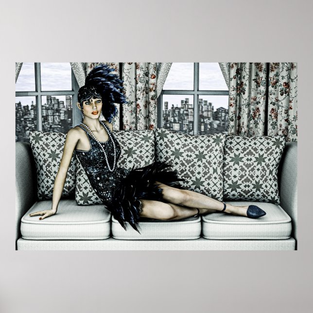 Ilustración de Arte de Moda Flapper de los Rugient (Frente)