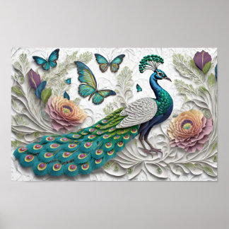 Ilustracion de arte de pavo real