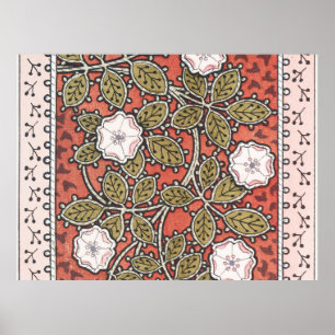 Ilustración de arte de rosa silvestre floral vinta