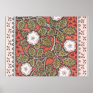 Ilustración de arte de rosa silvestre floral vinta
