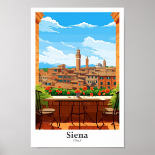 Ilustracion de arte de Siena Italia Viajes de arte