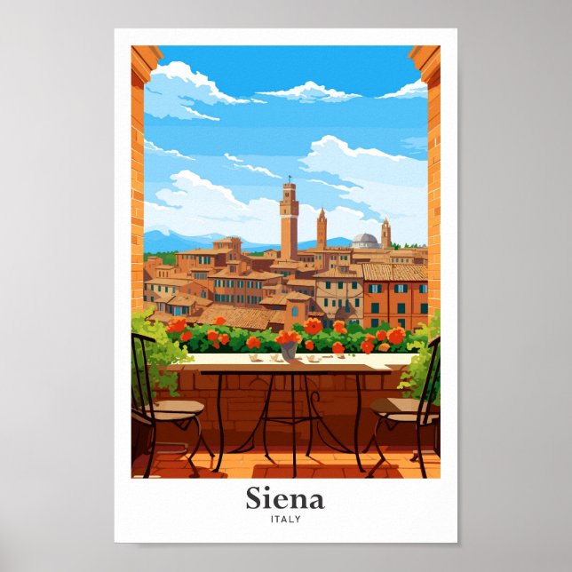 Ilustracion de arte de Siena Italia Viajes de arte (Frente)