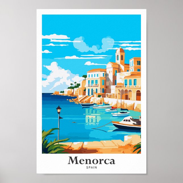 Ilustracion de arte de viajes de Menorca España (Frente)