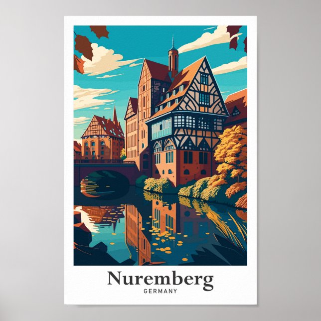 Ilustracion de arte de viajes de Nuremberg Alemani (Frente)