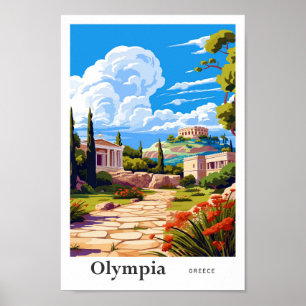 Ilustracion de arte de viajes Olympia Grecia