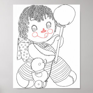 Ilustración de arte dibujada a mano de pato de jug