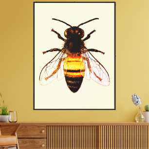 Ilustración de Arte Realista de Abejas Melíferas
