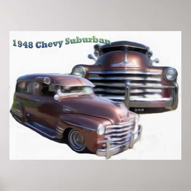 Ilustración de arte suburbano chevy III de 1948 (Frente)