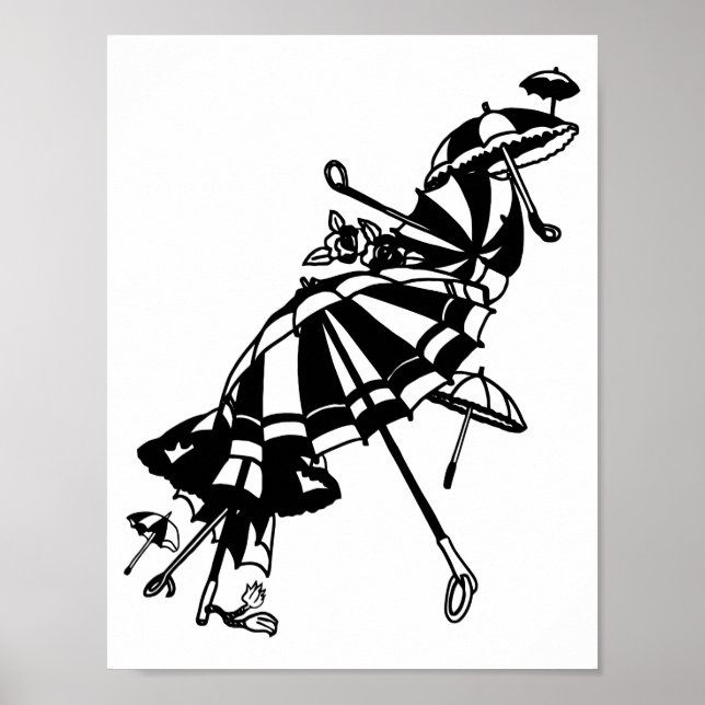 ilustracion de arte Umbrellas Ink de Sombrillas Vo (Frente)