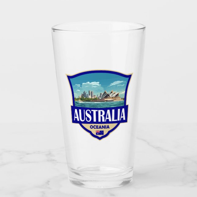 Ilustración de Australia Insignia Retro (Anverso)