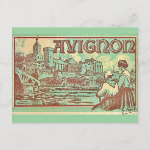 Ilustración de Avignon Francia Tarjeta Postal