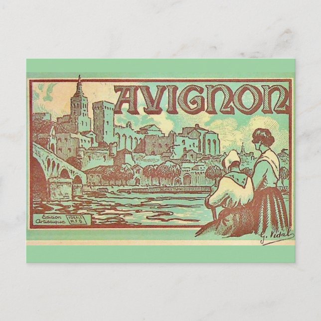Ilustración de Avignon Francia Tarjeta Postal (Anverso)