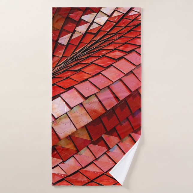 Ilustracion de azulejos rojos (Toalla de baño)