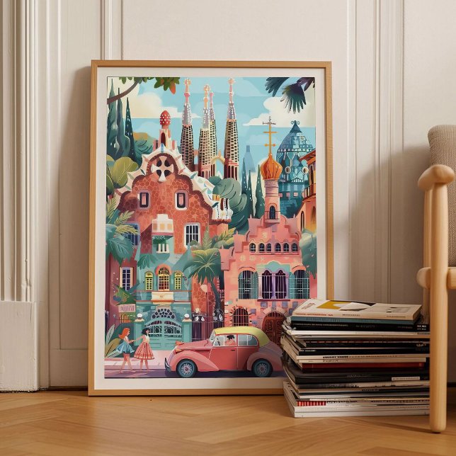 Ilustración de Barcelona Impresión España Viaje (Subido por el creador)