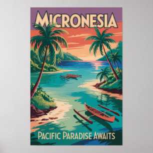 Ilustración de barcos de Micronesia Arte de viaje