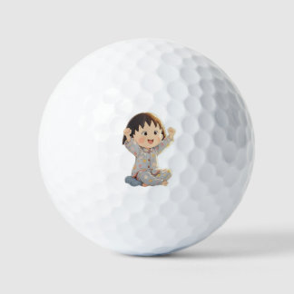 Ilustración de bebé adorable en pelota de golf – D