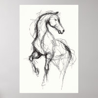 Ilustracion de boceto ecuestre moderno de arte ecu