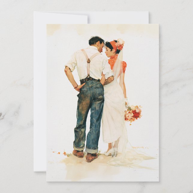Ilustración de Boda de Romance Rústico (Anverso)