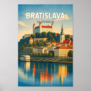 Ilustración de Bratislava Eslovaquia Arte de Viaje