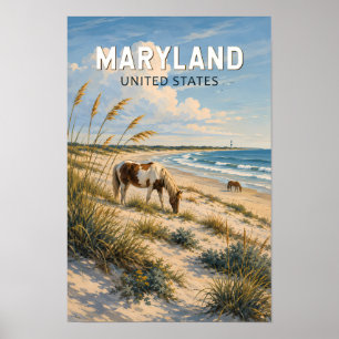 Ilustración de Caballo de Maryland Arte de Viaje V