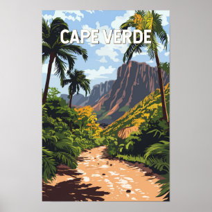 Ilustración de Cabo Verde Arte de Viaje Vintage