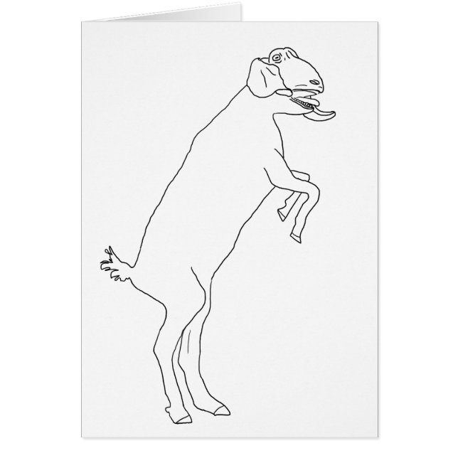 Ilustración de cabra de pie Divertido animal simpl (Frente)