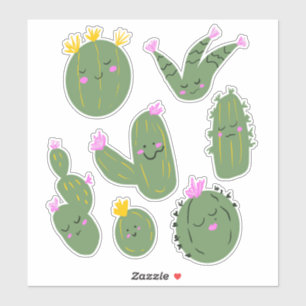 Ilustración de Cactus Lindos Set de Pegatinas