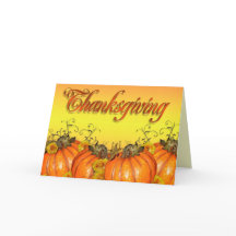 Ilustracion de calabazas con tarjeta de agradecimi