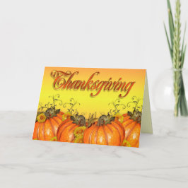 Ilustracion de calabazas con tarjeta de agradecimi