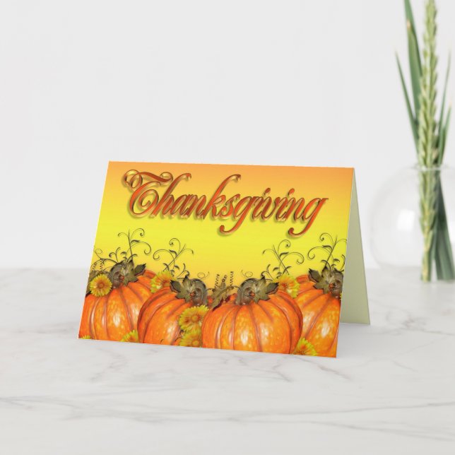 Ilustracion de calabazas con tarjeta de agradecimi (Anverso)