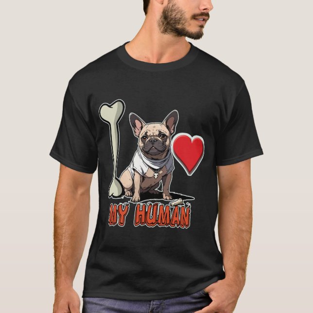 Ilustracion de camisetas de un bulldog francés (Anverso)