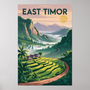 Ilustración de campos de Timor Oriental Arte de vi