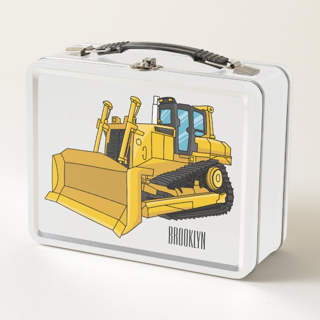 Ilustración de caricatura de bulldozer (Anverso)