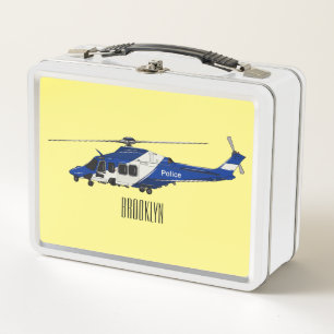Ilustración de caricatura de helicóptero de policí