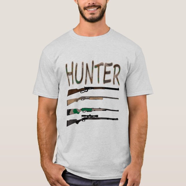 ilustracion de caza, camiseta de hombres, regalos  (Anverso)